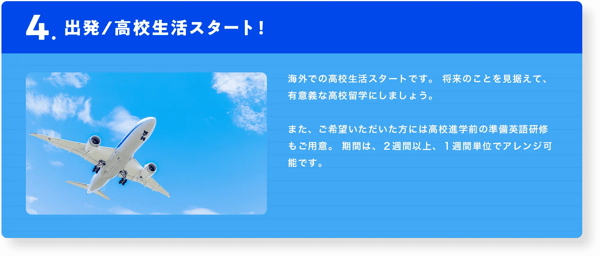 出発/高校生活スタート！